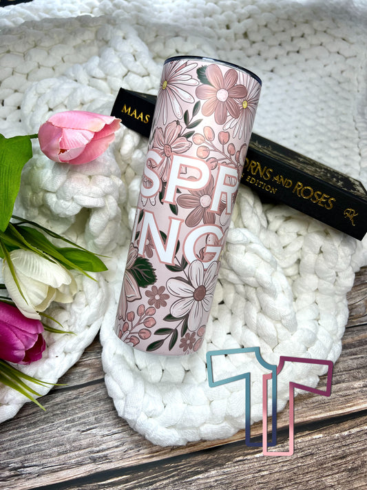 Spring Court Floral 20oz Stainless Steel Tumbler