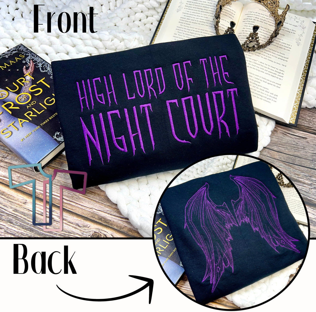 High Lord Of The Night Court And Wings Embroidered