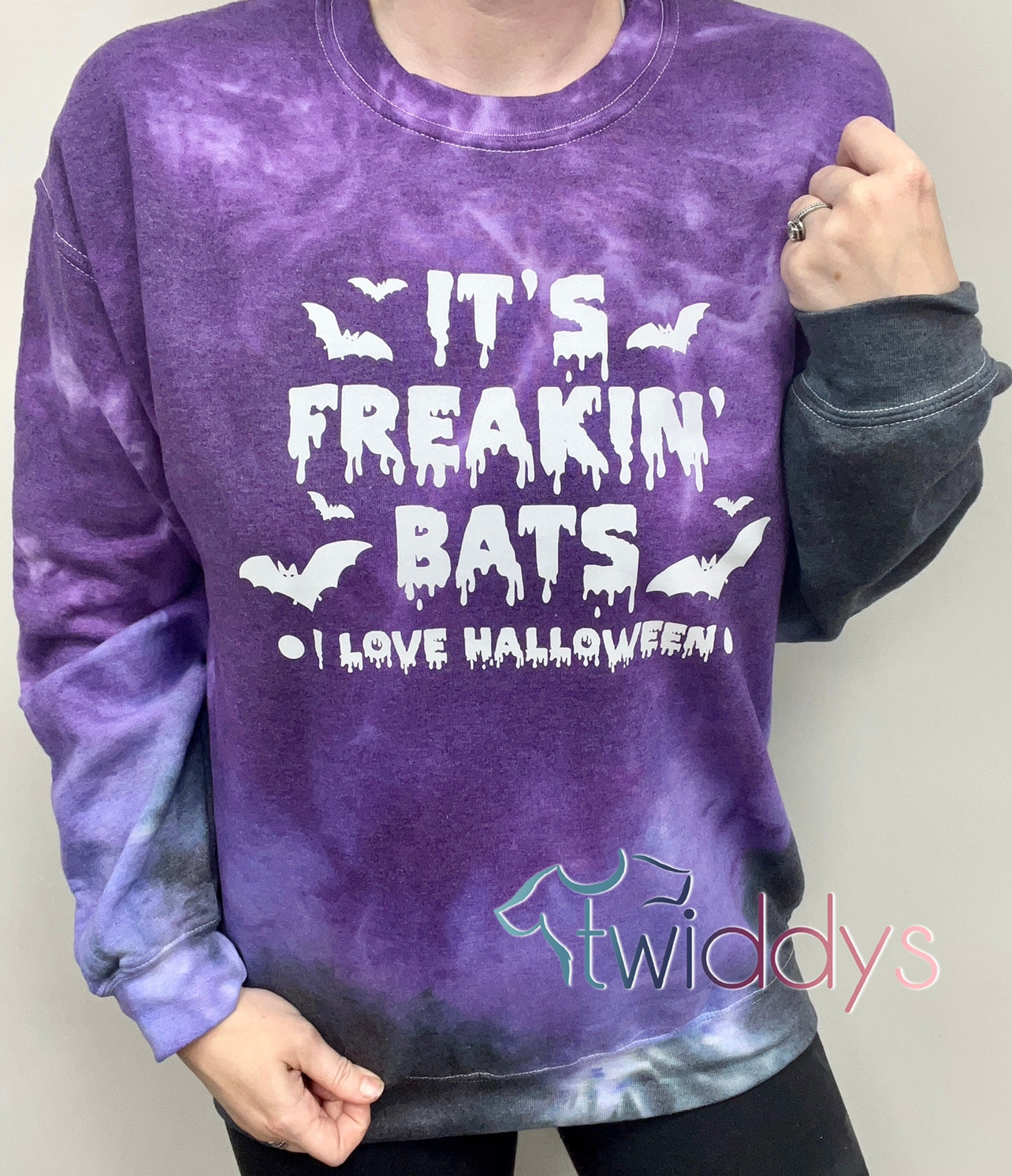 READY TO SHIP It's Freakin Bats Dyed Crewneck