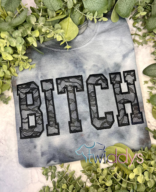 Bitch Lace Embroidered Sweatshirt