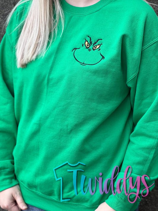 Green Guy Embroidered Sweatshirt