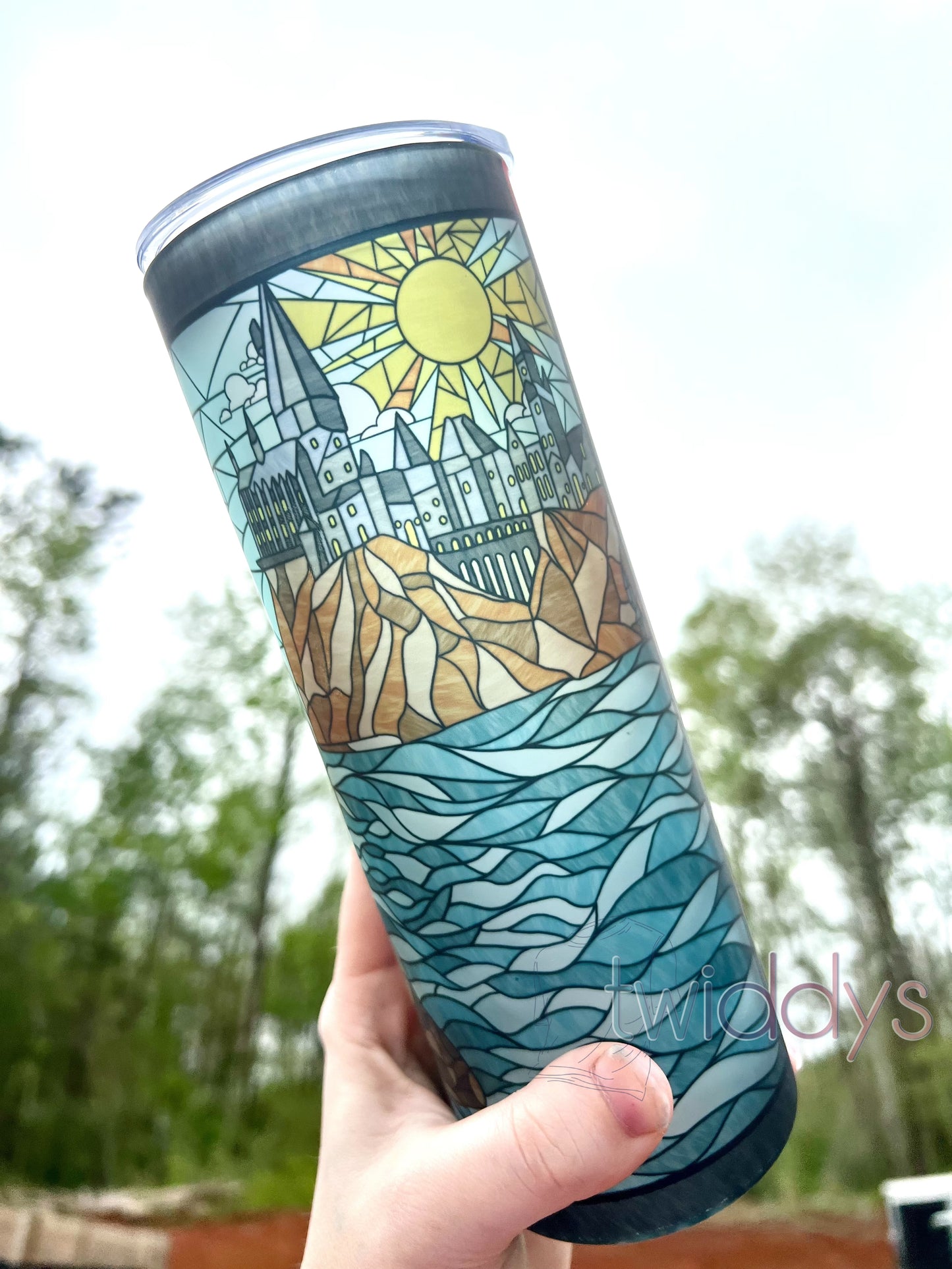 Mermaid Stained Glass 25oz Glass Tumbler